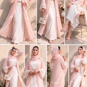 Pink Pearl Abaya By Almiyas - Image 4
